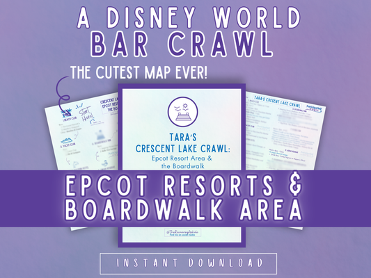 Boardwalk Crawl Crescent Lake Crawl WDW Bar Crawl Epcot Resort Area Day Drinking Disney Epcot bars Disney Bar Guide Drinking Challenge Orlando party Guide Bachelorette Party Disney Adult Monorail Crawl World Showcase Drink