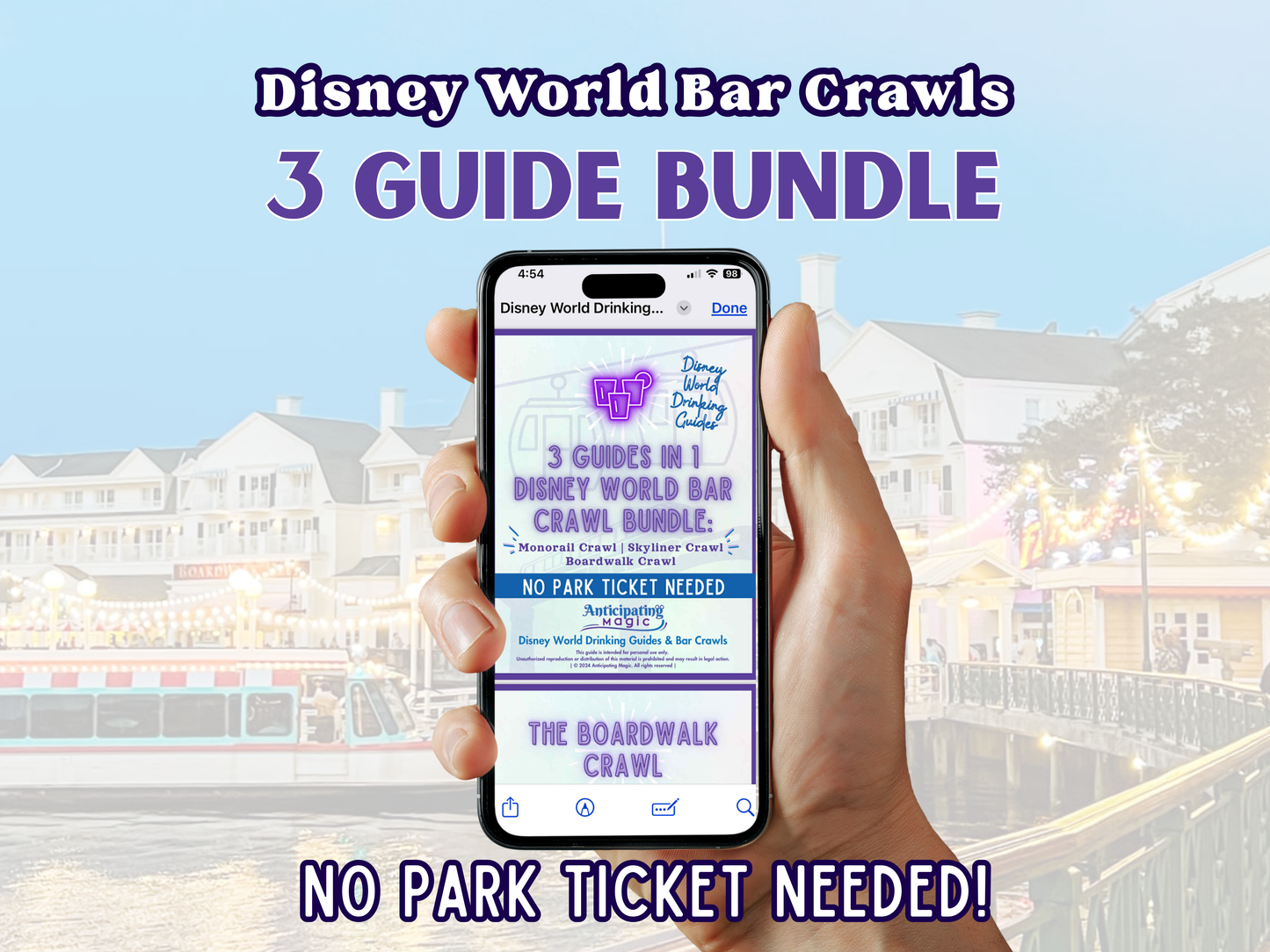 Adult Disney bar crawl guide showing drink stops, lounges, and itineraries for a fun Disney World trip without kids