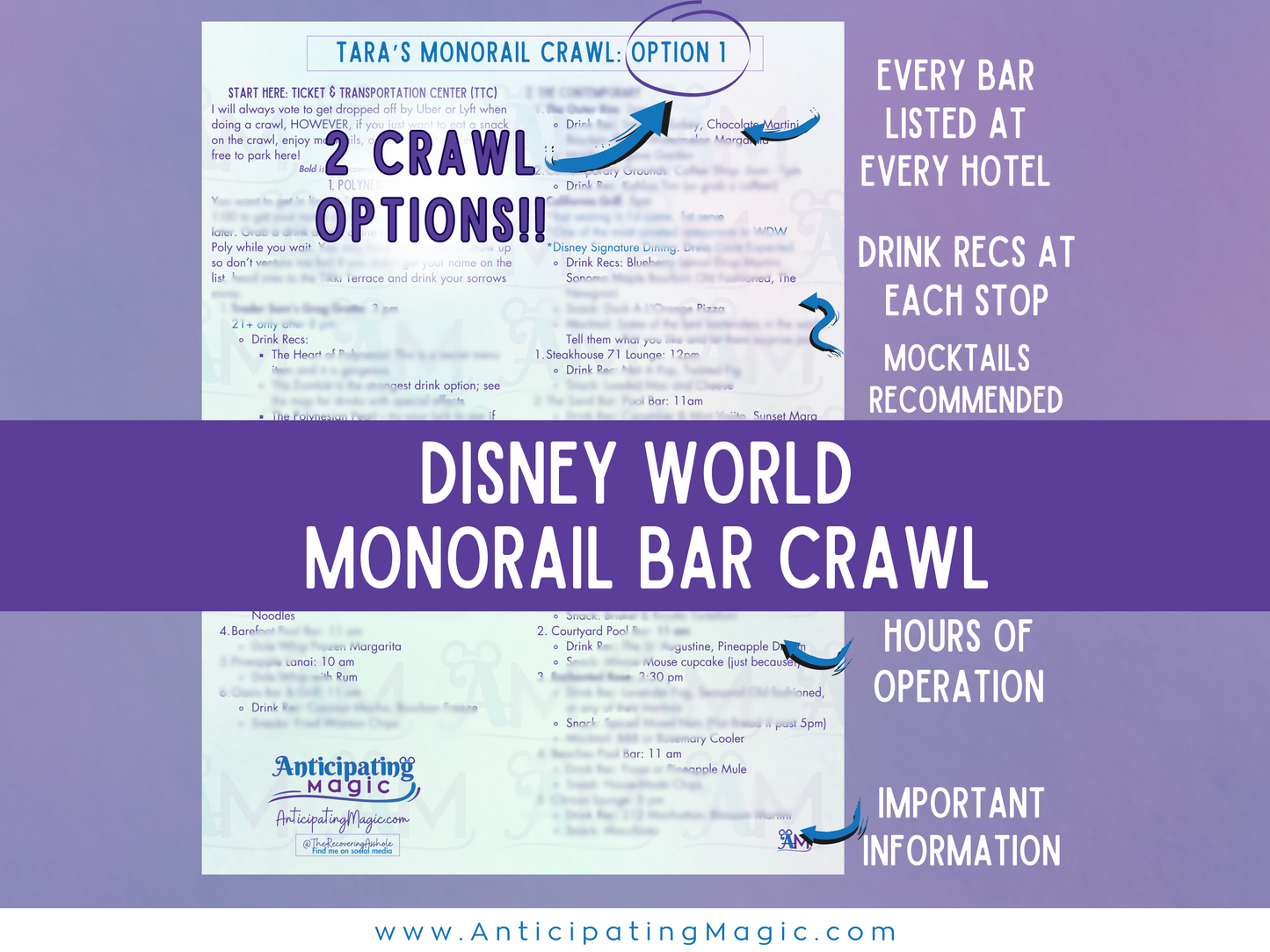 Disney World Monorail Bar Crawl